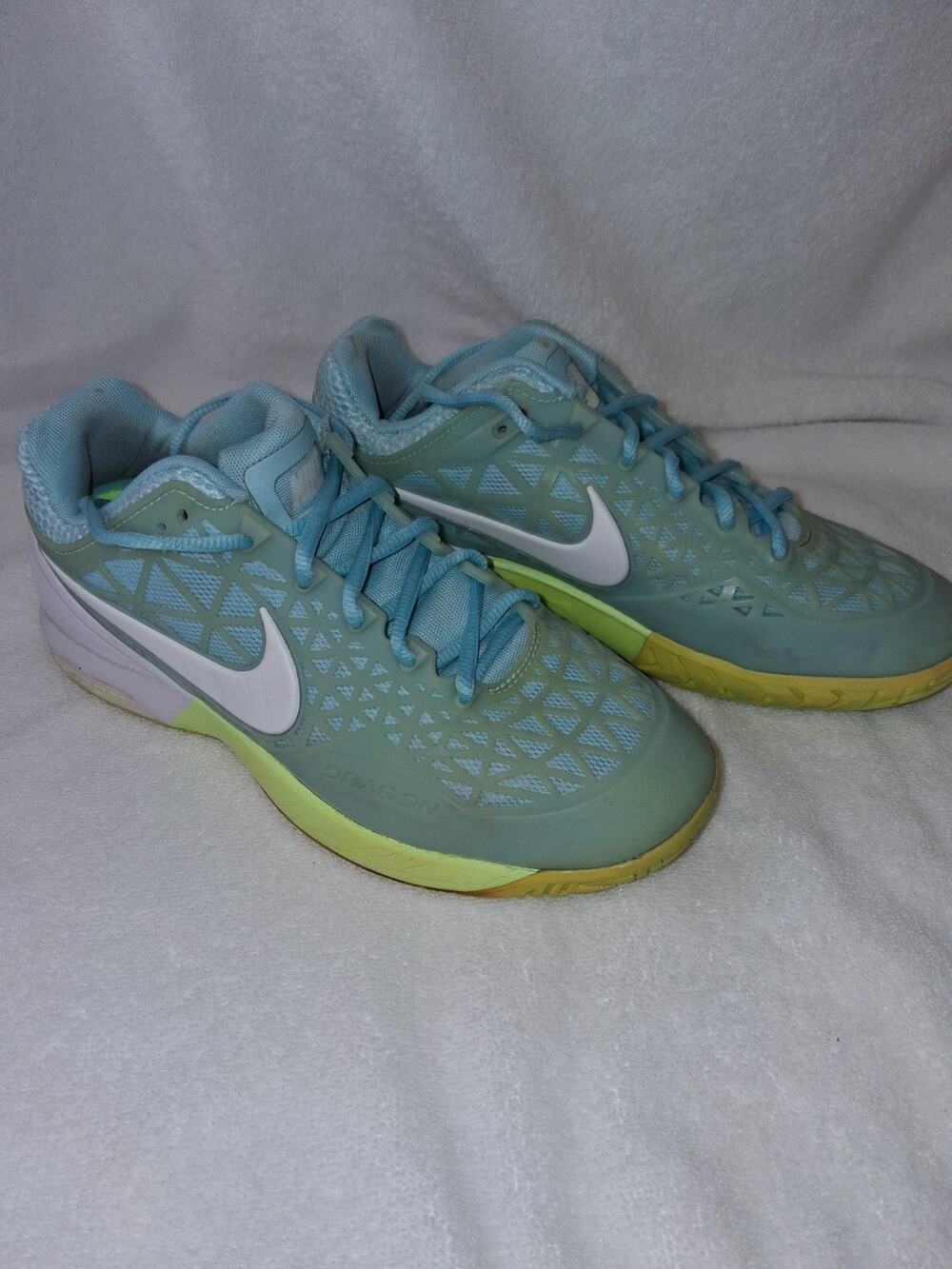 Size 7 - Nike Zoom Cage 2 Bluelight and white green.